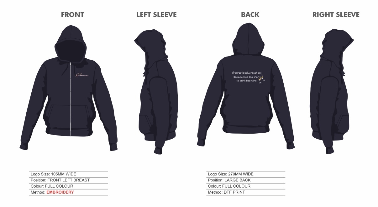 Ladies Zipped Hoodie in S, M, L, XL 