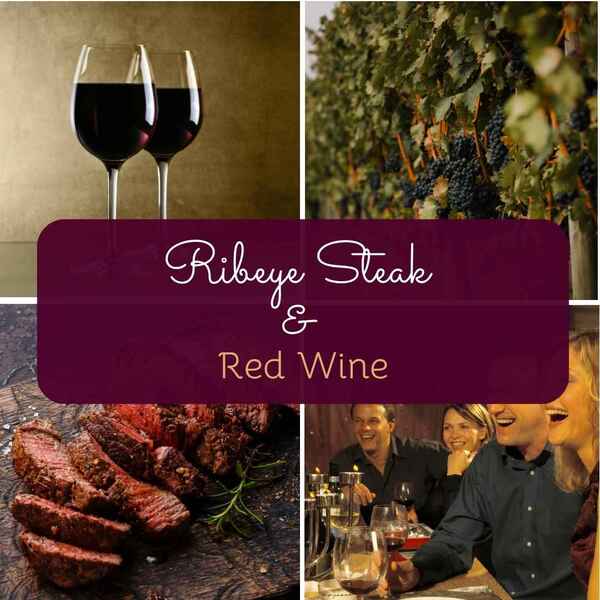 Ribeye Steak and Red Wine Dinner